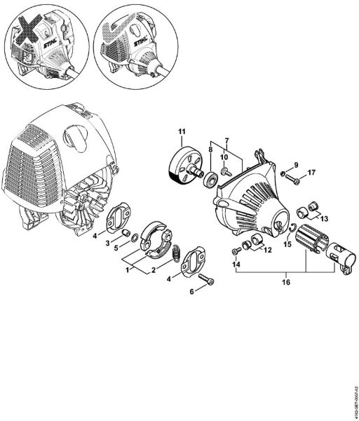 Motores combinados (KM) KM 100 R Embreagem, Carcaça do ventilador da marca Stihl