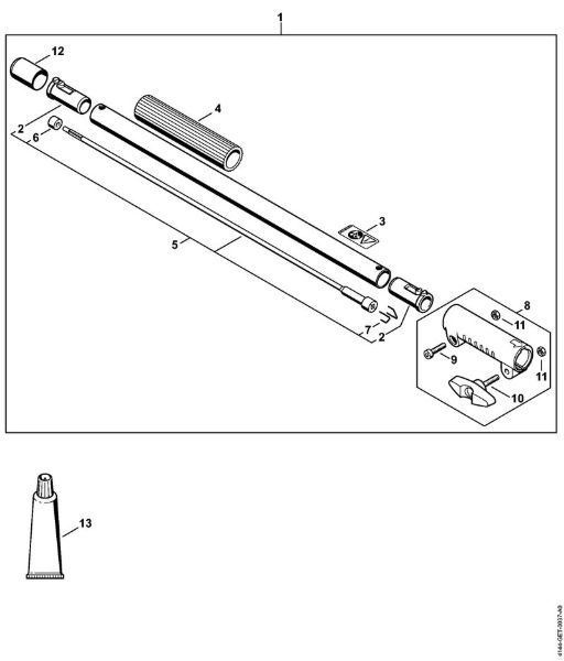 Motores combinados (KM) KM 235.0 R Prolongamento da haste 0,5 m HL-KM 0Â°, HL-KM 135Â°, HT-KM, SP-KM da marca Stihl