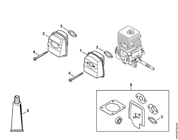 Motores combinados (KM) KM 55 Silenciador da marca Stihl