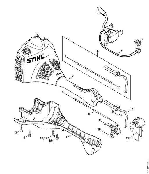 Motores combinados (KM) KM 55 R Cárter do motor (Cabo circular) KM 55 R da marca Stihl
