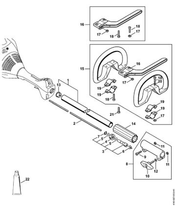 Motores combinados (KM) KM 55 R Haste, Cabo circular da marca Stihl