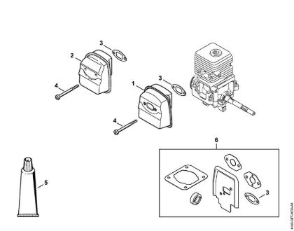 Motores combinados (KM) KM 55 RC-E Silenciador da marca Stihl