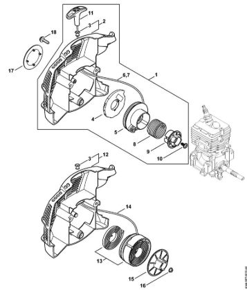 Motores combinados (KM) KM 56 RC-E Dispositivo de arranque KM 56 C da marca Stihl