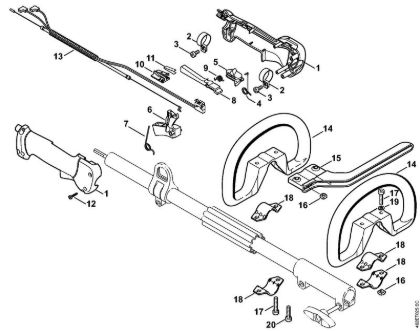 Motores combinados (KM) KM 85 R Cabo da mão da marca Stihl