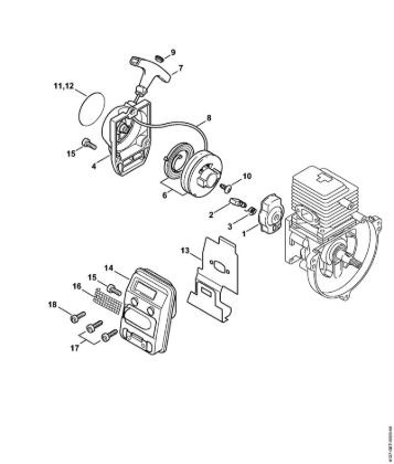 Motores combinados (KM) KM 85 R Dispositivo de arranque, Silenciador da marca Stihl