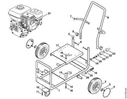 Lavadora de alta pressão a gasolina (RB) RB 301 Carrinho da marca Stihl