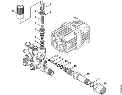 Lavadora de alta pressão a gasolina (RB) RB 302 ÃŠmbolo de comando da marca Stihl