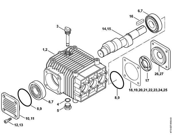 Lavadora de alta pressão a gasolina (RB) RB 402 Bomba, alavanca do excêntrico da marca Stihl