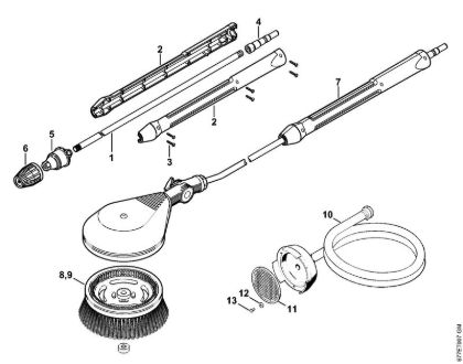 Lavadora de alta pressão a gasolina (RB) RB 402 Tubeira rotor, Escova rotativa lavagem, Mangueira de aspiração da marca Stihl