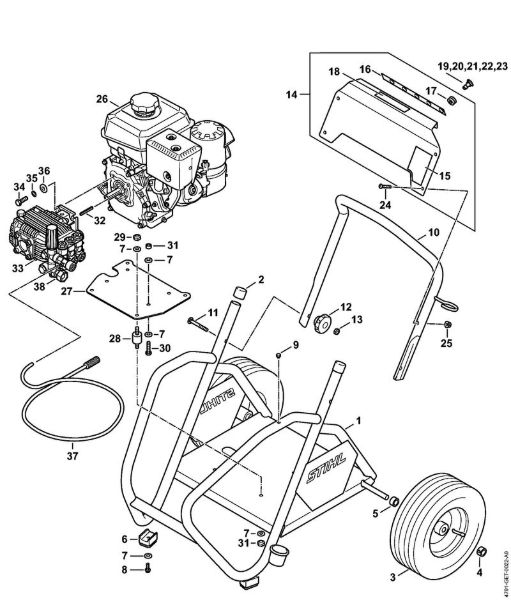 Lavadora de alta pressão a gasolina (RB) RB 600 Carrinho da marca Stihl