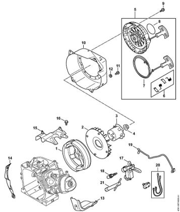Lavadora de alta pressão a gasolina (RB) RB 600 Sistema de ignição, Roda do ventilador, Dispositivo de arranque da marca Stihl