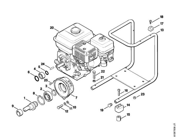 Lavadora de alta pressão eléctrica (RE) RB 220 K Eixo accionamento, Quadro de suporte RB 220K da marca Stihl