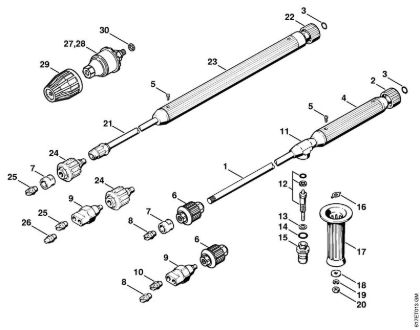Lavadora de alta pressão eléctrica (RE) RB 400 K Tubo de injecção da marca Stihl