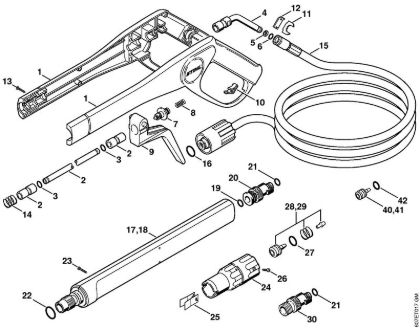 Lavadora de alta pressão eléctrica (RE) RE 106 KM Pistola, Tubo de pulverização da marca Stihl