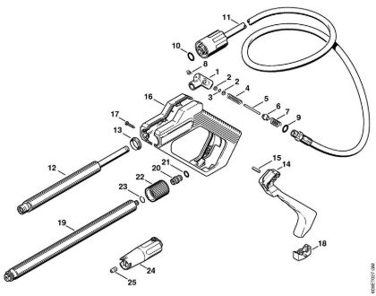Lavadora de alta pressão eléctrica (RE) RE 106 KM Pistola, Tubo de pulverização da marca Stihl