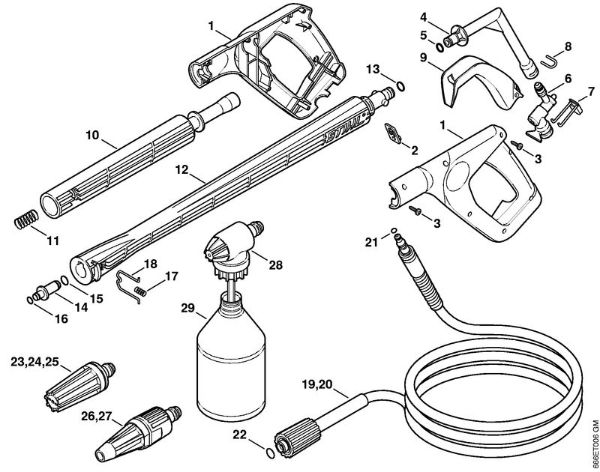 Lavadora de alta pressão eléctrica (RE) RE 107 Pistola, Tubo de pulverização (05.2007) da marca Stihl