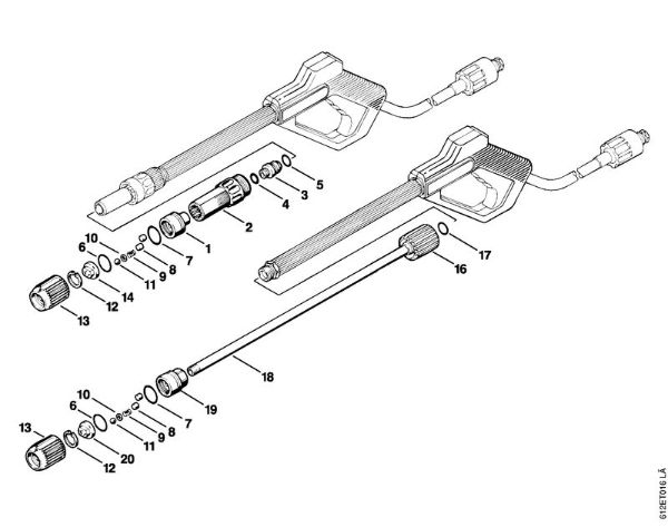 Lavadora de alta pressão eléctrica (RE) RE 110 K Cabeça de injecção, tubo de injecção (24.92), (13.91) da marca Stihl
