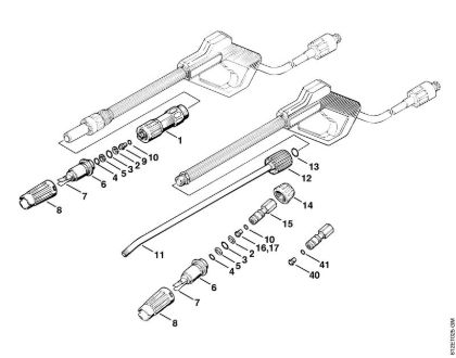 Lavadora de alta pressão eléctrica (RE) RE 110 K Pistola, Tubo de pulverização da marca Stihl