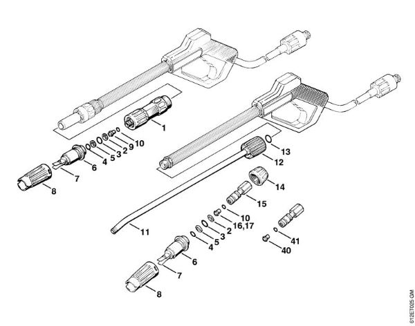 Lavadora de alta pressão eléctrica (RE) RE 110 K Pistola, Tubo de pulverização da marca Stihl