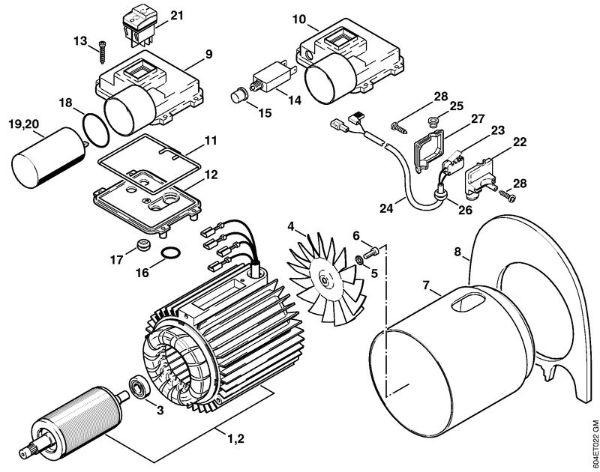 Lavadora de alta pressão eléctrica (RE) RE 115 K Motor eléctrico, Caixa do interruptor da marca Stihl