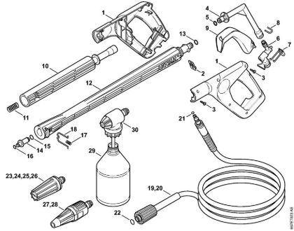 Lavadora de alta pressão eléctrica (RE) RE 127 PLUS Pistola, Tubo de pulverização (05.2007) da marca Stihl