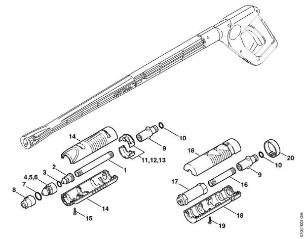 Lavadora de alta pressão eléctrica (RE) RE 141 K PLUS Cabeça de injecção, tubeira do rotor da marca Stihl