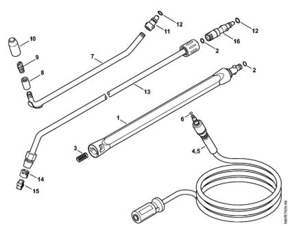 Lavadora de alta pressão eléctrica (RE) RE 163 Tubo de injecção, Mangueira de alta pressão   06/2019 da marca Stihl