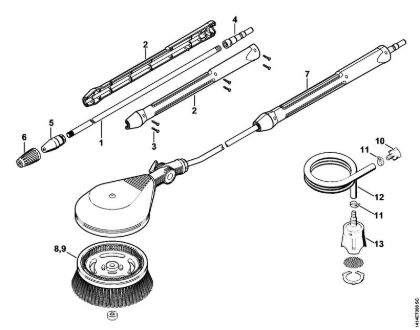 Lavadora de alta pressão eléctrica (RE) RE 230 Tubeira rotor, Escova rotativa lavagem, Mangueira de aspiração da marca Stihl