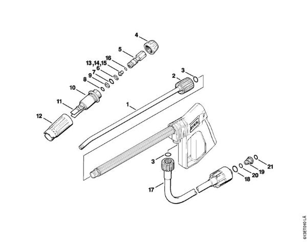 Lavadora de alta pressão eléctrica (RE) RE 240 K Tubo de injecção da marca Stihl