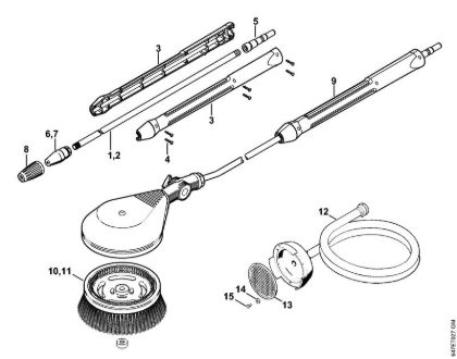 Lavadora de alta pressão eléctrica (RE) RE 272 PLUS Tubeira rotor, Escova rotativa lavagem, Mangueira de aspiração da marca Stihl