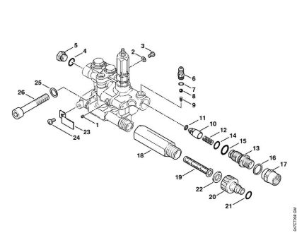 Lavadora de alta pressão eléctrica (RE) RE 281 PLUS Bloco da válvula, Tomada de água da marca Stihl