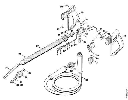 Lavadora de alta pressão eléctrica (RE) RE 330 K Pistola, Tubo de pulverização da marca Stihl