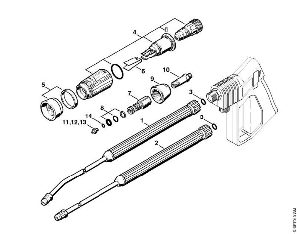 Lavadora de alta pressão eléctrica (RE) RE 340 K Tubo de injecção, Cabeça de ejecção Vario SP 300 da marca Stihl