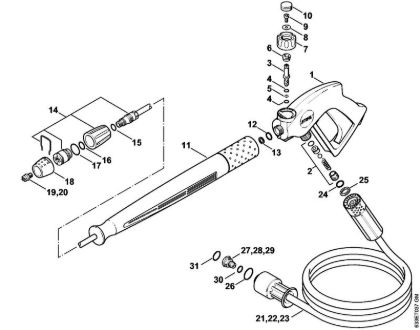 Lavadora de alta pressão eléctrica (RE) RE 360 K PLUS Pistola, Tubo de pulverização da marca Stihl
