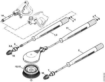 Lavadora de alta pressão eléctrica (RE) RE 361 Tubeira rotor, Escova rotativa lavagem (40.2009) da marca Stihl