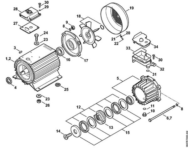Lavadora de alta pressão eléctrica (RE) RE 462 Motor eléctrico, Caixa de accionamento da marca Stihl