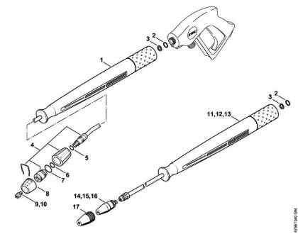 Lavadora de alta pressão eléctrica (RE) RE 521 Tubo de injecção, Tubeira do rotor da marca Stihl
