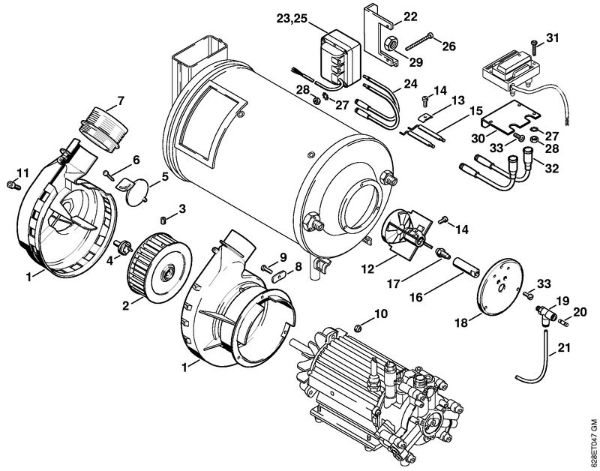 Lavadora de alta pressão eléctrica (RE) RE 530 W Queimador da marca Stihl