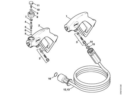 Lavadora de alta pressão eléctrica (RE) RE 551 PLUS Pistola, Mangueira de alta pressão da marca Stihl