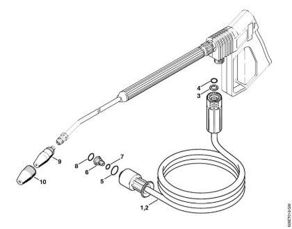 Lavadora de alta pressão eléctrica (RE) RE 560 W Mangueira de alta pressão, Tubeira do rotor da marca Stihl