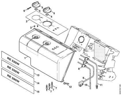 Lavadora de alta pressão eléctrica (RE) RE 580 W Quadro de instrumentos da marca Stihl