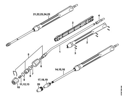 Lavadora de alta pressão eléctrica (RE) RE 581 Tubo de injecção, Tubeira do rotor da marca Stihl