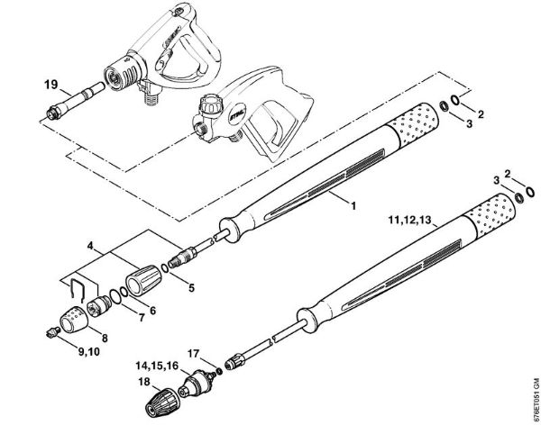 Lavadora de alta pressão eléctrica (RE) RE 661 Tubo de injecção, Tubeira do rotor (40.2009) da marca Stihl