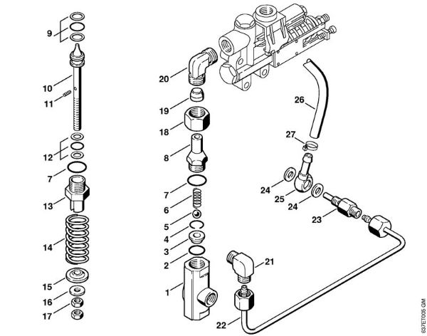 Lavadora de alta pressão eléctrica (RE) RE 840 W Válvula de segurança   X 22 947 954 (36.95) da marca Stihl