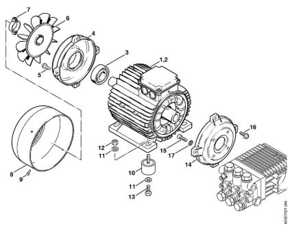 Lavadora de alta pressão eléctrica (RE) RE 880 W Motor eléctrico da marca Stihl