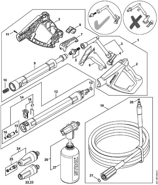 Lavadora de alta pressão eléctrica (RE) RE 90 - 4951 Pistola, Tubo de pulverização da marca Stihl