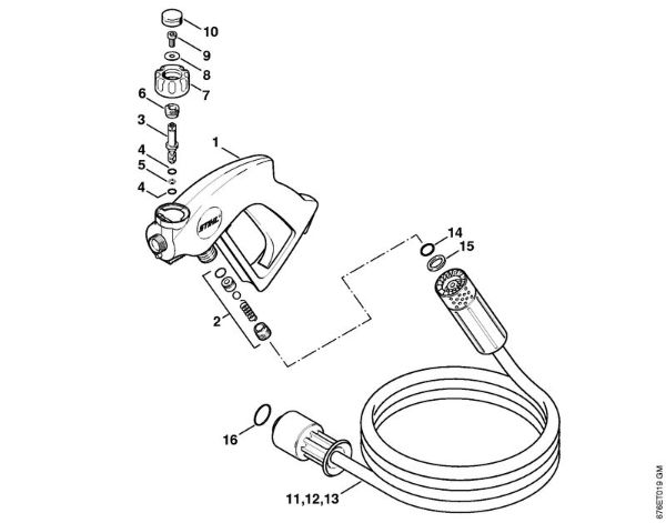 Lavadora de alta pressão eléctrica (RE) RE 961 PLUS Pistola, Mangueira de alta pressão (40.2009) da marca Stihl