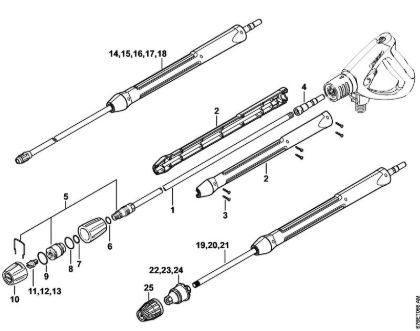 Lavadora de alta pressão eléctrica (RE) RE 961 PLUS Tubo de injecção, Tubeira do rotor da marca Stihl