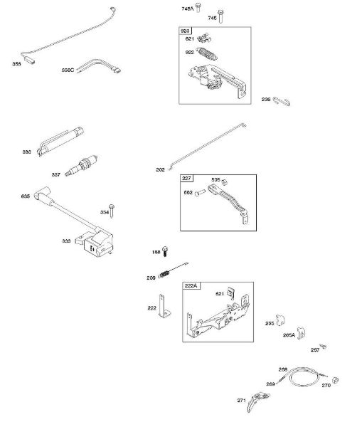 B&S - 08â  08P502-0013-H1 B - Induzido, elementos de comando, sistema eléctrico, mola do regulador, ignição, vela de ignição da marca Stihl