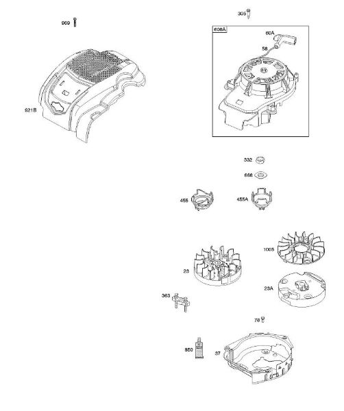 B&S - 09â  093J02-0079-H1 G - Volante do motor da marca Stihl
